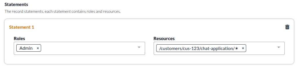Customer Admin access record to chat only