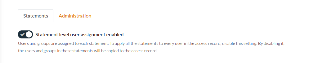 Enable statement level user assignment switch